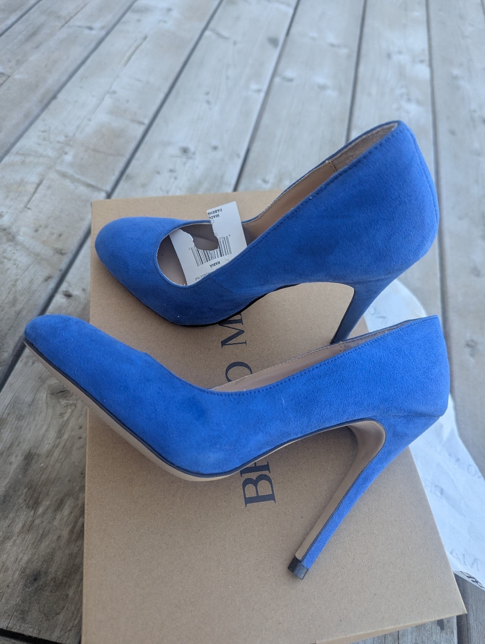 Electric Blue Women's Suede High Heels